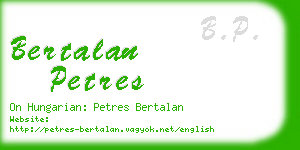 bertalan petres business card